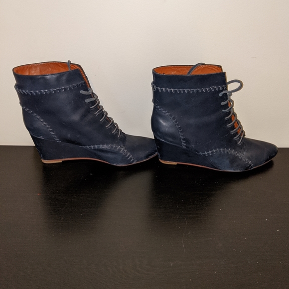 Rachel Comey Navy Wedge Booties - 8.5 - Picture 6 of 8